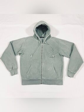 Brandy Melville Christy Hoodie Sweatshirt Womens OS Full Zip Heavyweight Sage